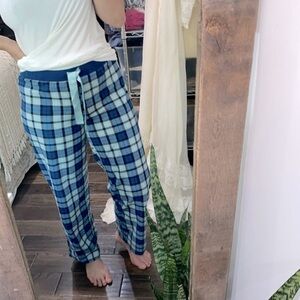 Magellan blue plaid fleece pajama bottoms size medium